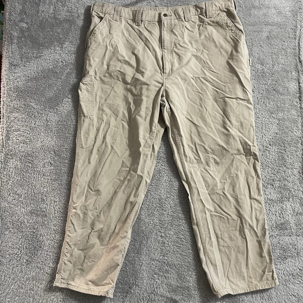 Carhartt Carpenter Pants Mens Size 48x32 Tan Khaki Workwear Outdoor‎ Cotton